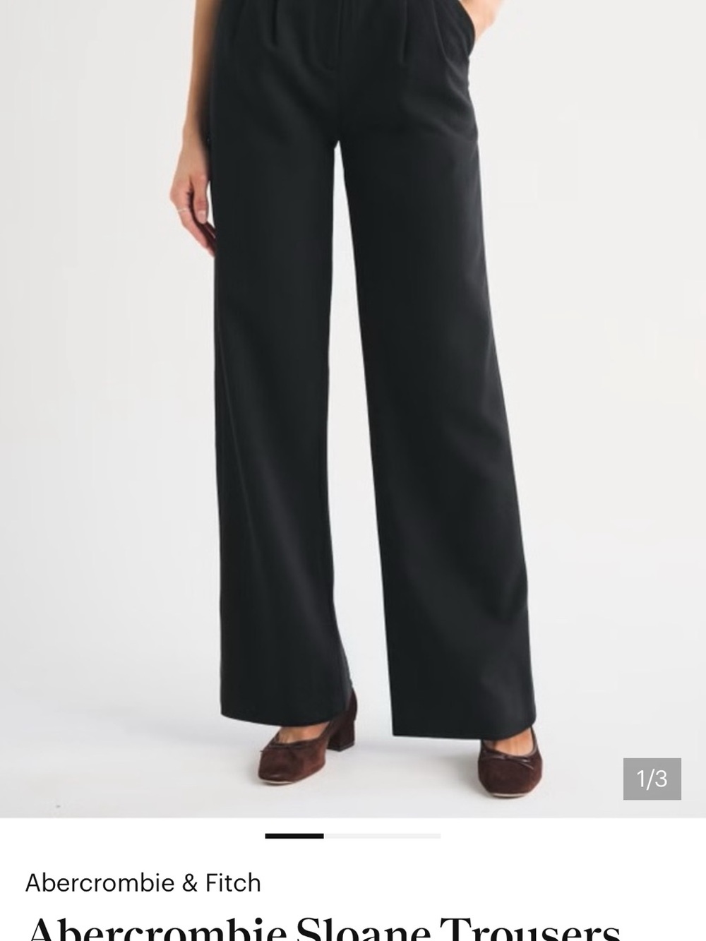 Abercrombie & Fitch Sloane Black Wide-Leg Trousers 27L